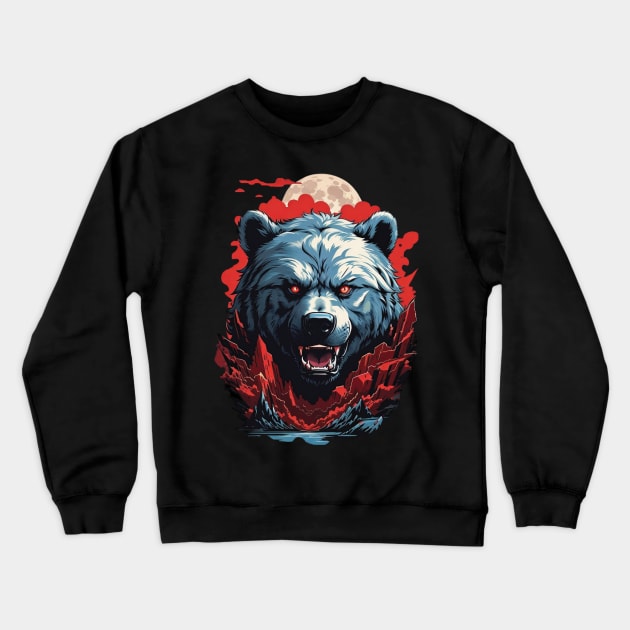 Angry bear Crewneck Sweatshirt by Kicosh